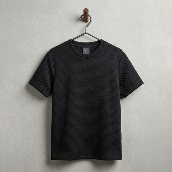 Men's Black Diamond Quilted Down Shoulder T-Shirt